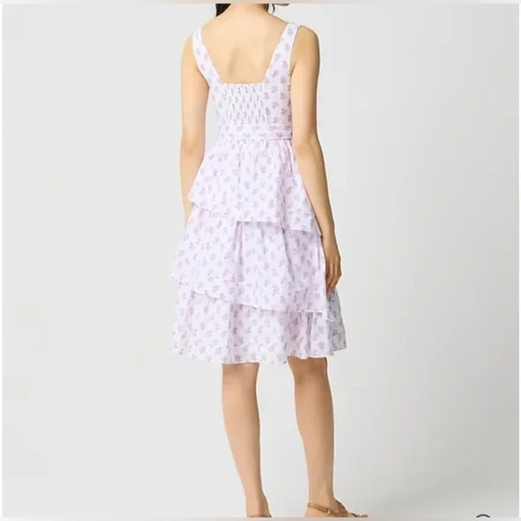 J Crew Sleeveless Belted Tiered Midi Dress, Size 8. NWT. - Picture 3 of 7